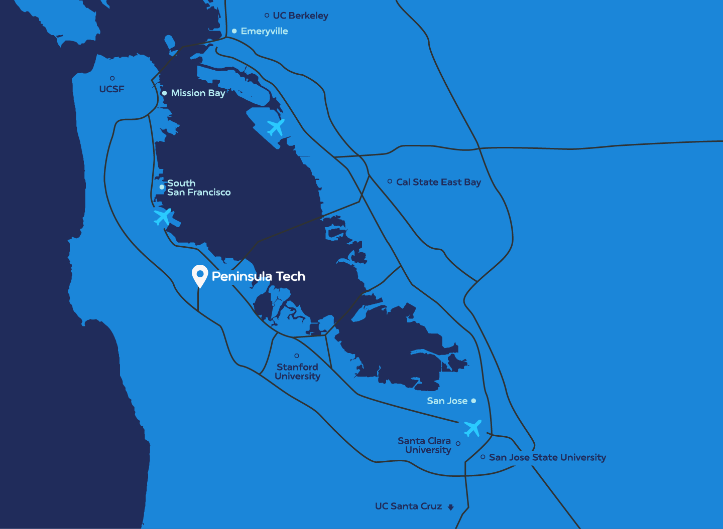 Peninsula tech map